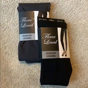 💥 Lot 2 Gold Metal fleece lined seamless leggings